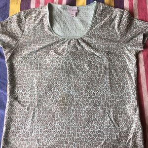 Blue Leopard Print Women’s Blouse Size M